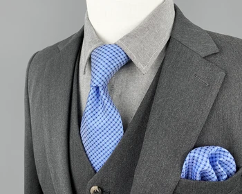 תכלת נקודות משי הגברים העניבה של סט חתונה קלאסי עניבות זכר עניבת פרפר מראש קשרה את המטפחת ארוך במיוחד בגודל 63