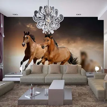 תמונת טפט 3D סטריאו סוס פועל ציור קיר בסלון המלון מחקר פנים קלאסי עיצוב טפט הנייר דה Parede 3D פרסקו