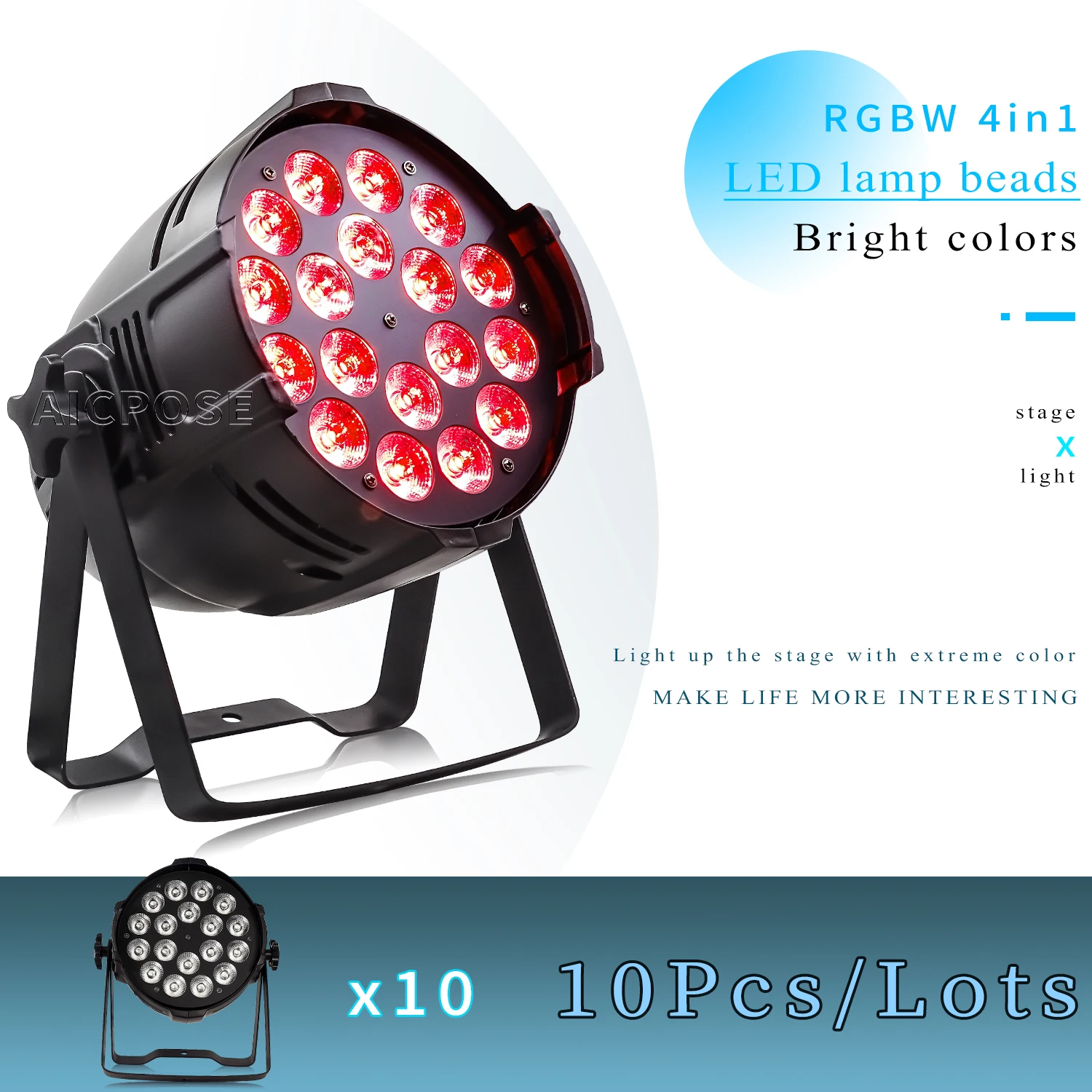 10Pcs/הרבה 18x18W RGBWA UV 6 ב-1 LED Par אור אלומיניום הבמה מנורה עם DMX לשליטה מתאים לחתונה הכנסייה מועדון דיסקו DJ - 0