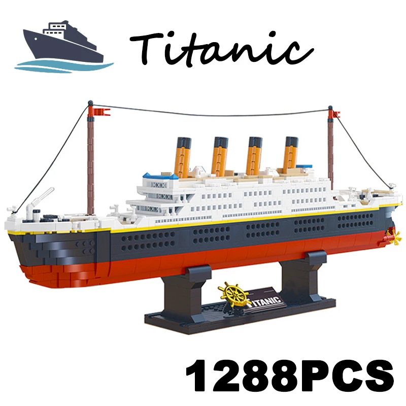 1288PCS טיטניק להרכיב ערכות קרוז אבני הבניין קישוט הבית דגם הסירה DIY לבנים צעצועים למבוגרים מתנות לילדים - 0