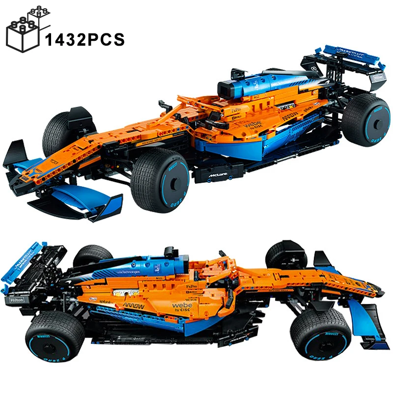 1432PCS טכני מהירות מירוץ פורמולה מקלארן F1 מכונית רחובות 42141 התאספו רחובות רכב צעצועים למבוגרים ילד מתנה - 0