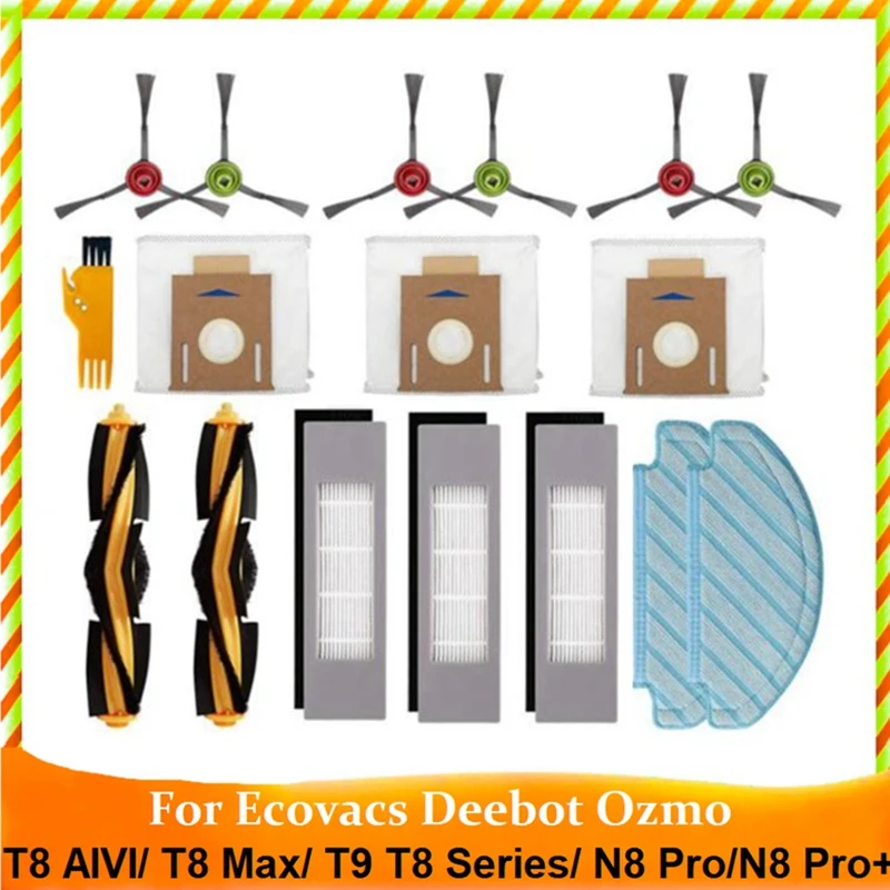 17Piece על Ecovacs DEEBOT OZMO T8 AIVI T8 מקס T9 T8 סדרה N8 Pro N8 Pro+ רובוט שואב אבק חלקים ואביזרים - 0