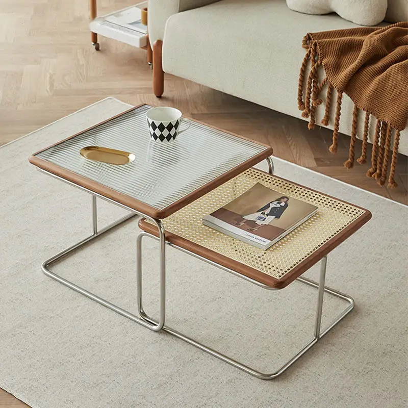 2022 חדש תוספות בסגנון ביתי בסלון תה שולחן מודרני פשוט גפן תה שולחן נירוסטה תה שולחן DropShipping הביתה - 0