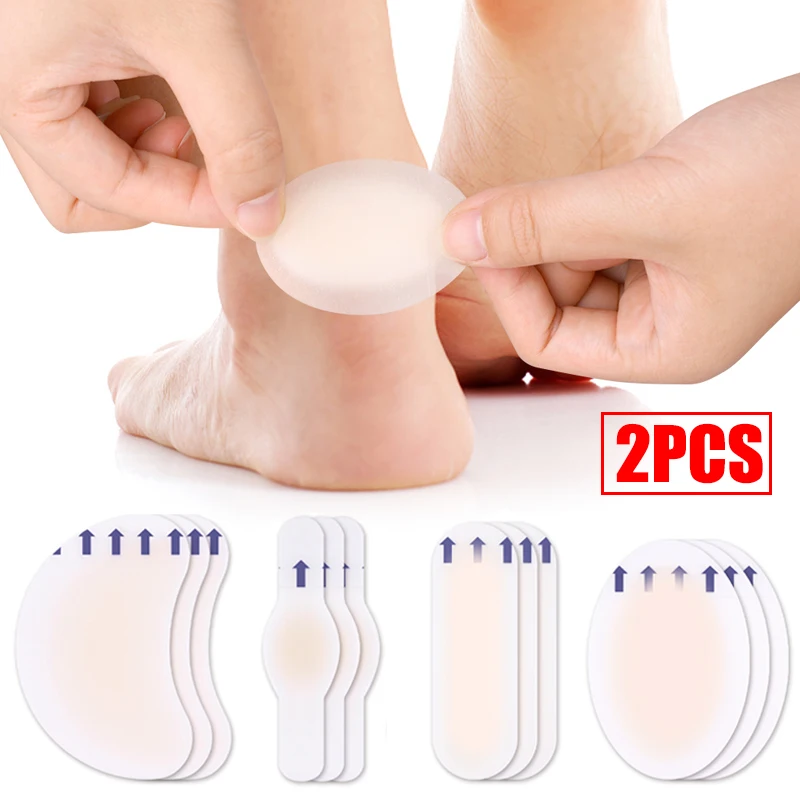 2PCS ג ' ל רך עקב הרגל מדבקות דבק עקב שלפוחית התחבושת Hydrocolloid נעליים מדבקות לשיכוך כאבים טיח טיפוח כף הרגל - 0