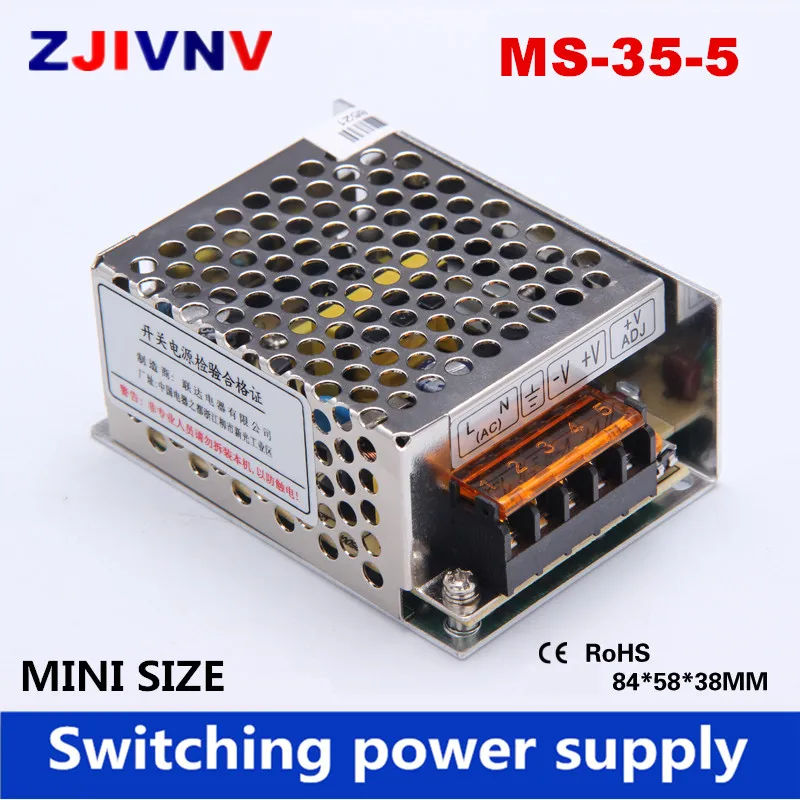 35w אור 5V 7א נפח קטן יותר MINI led נהג, מיני החלפת ספק כוח, מתג החשמל,AC 110V ~ ac 220v dc 5v smps (MS-35-5) - 0