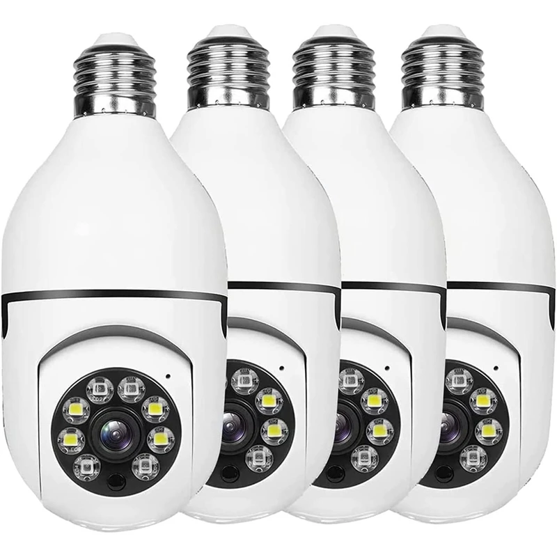 4 חתיכה הנורה מצלמת אבטחה חיצונית 2.4 G אלחוטי לשקע חשמל מצלמת אבטחה - 0