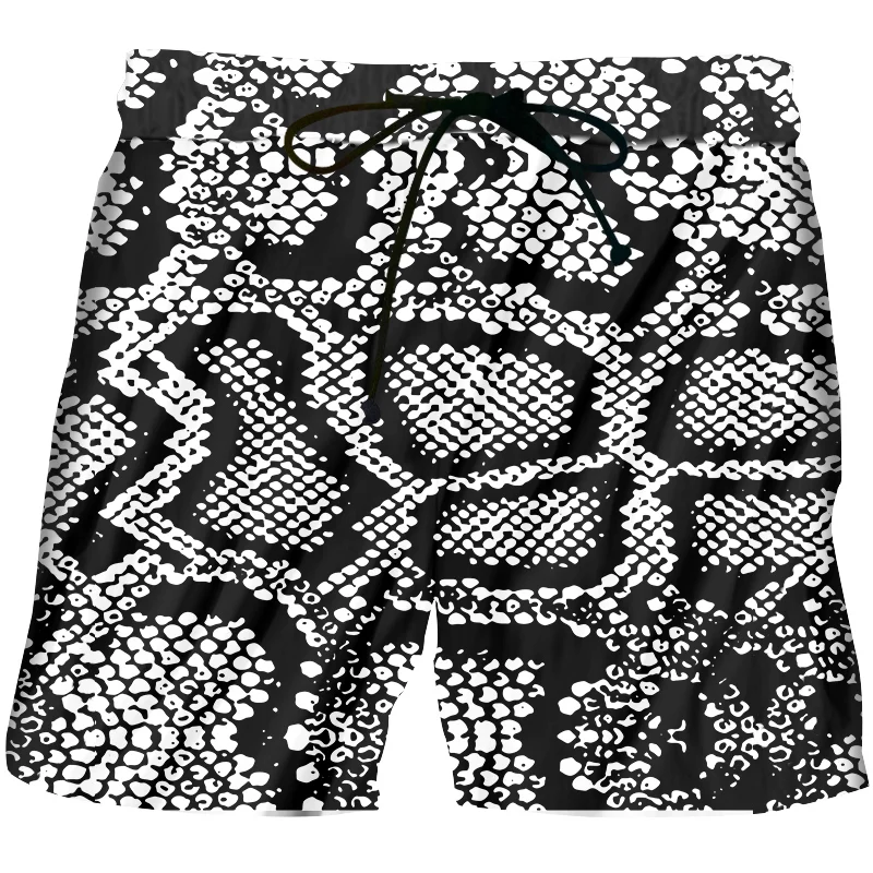 CJLM הקיץ החדש של גברים אופנה מכנסיים קצרים 3D מלא גוף הנחש הדפסה קצרים מזדמנים רופף ספורט עור של חיה קצרים רכישת Dropship - 0