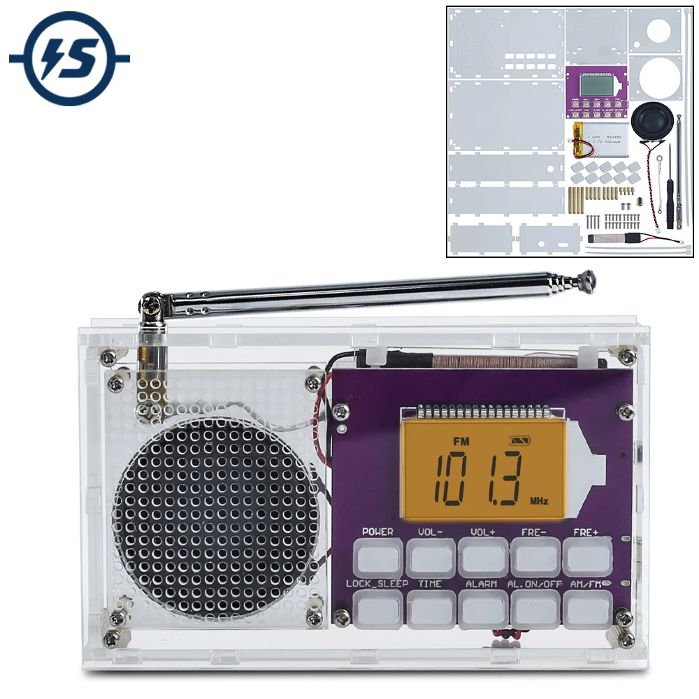 DIY אלקטרוני ערכת FM MW SW אלחוטית מקלט רדיו מודול דיגיטלי שעון מעורר 87-108MHz תחנה אוטומטית אחסון 4.75-21.85 MHz - 0