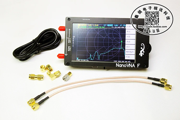 NanoVNA-F נייד כף יד וקטור Network Analyzer SWR מטר 50KHz-1000MHz MF HF אנטנת VHF מנתח + 4.3 אינץ IPS TFT LCD - 0