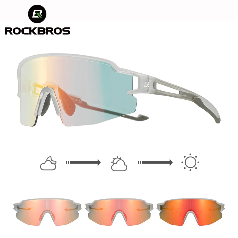 ROCKBROS אופניים משקפיים Photochromic אופניים משקפי הגנה UV400 משקפי שמש משקפי שמש מקוטבות MTB דרך משקפי טיולי אפניים - 0