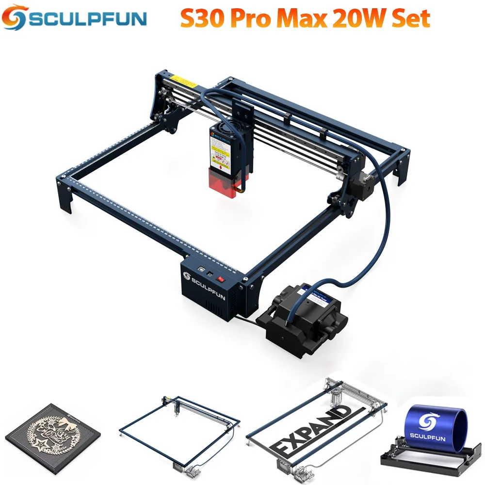 SCULPFUN S30 Pro מקס חרט לייזר להגדיר 20W לייזר CNC חריטה וחיתוך במכונה 930*900mm אזור עבודה חלת דבש אוויר לסייע - 0