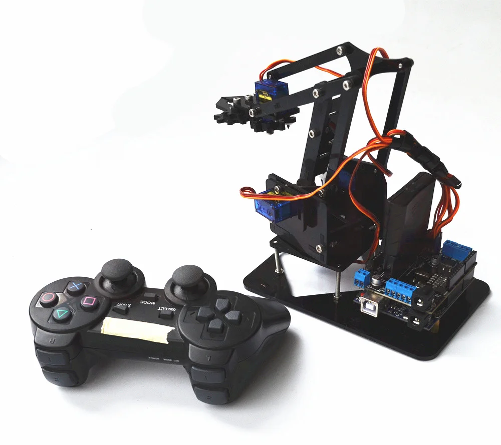 SG90 MG90S גזע 4 עומק השדה זרוע הרובוט ערכת היד המכנית הצבת ערכת PS2 או ידית בקרה עבור Arduino זרוע הרובוט ערכת DIY תכנות הרובוט - 0