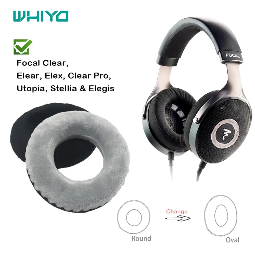 Whiyo DIY קטיפה רך החלפת EarPads עבור מוקד ברור Elear Elex ברור Pro אוטופיה Stellia Elegis כרית כיסוי כריות אוזניים - 0