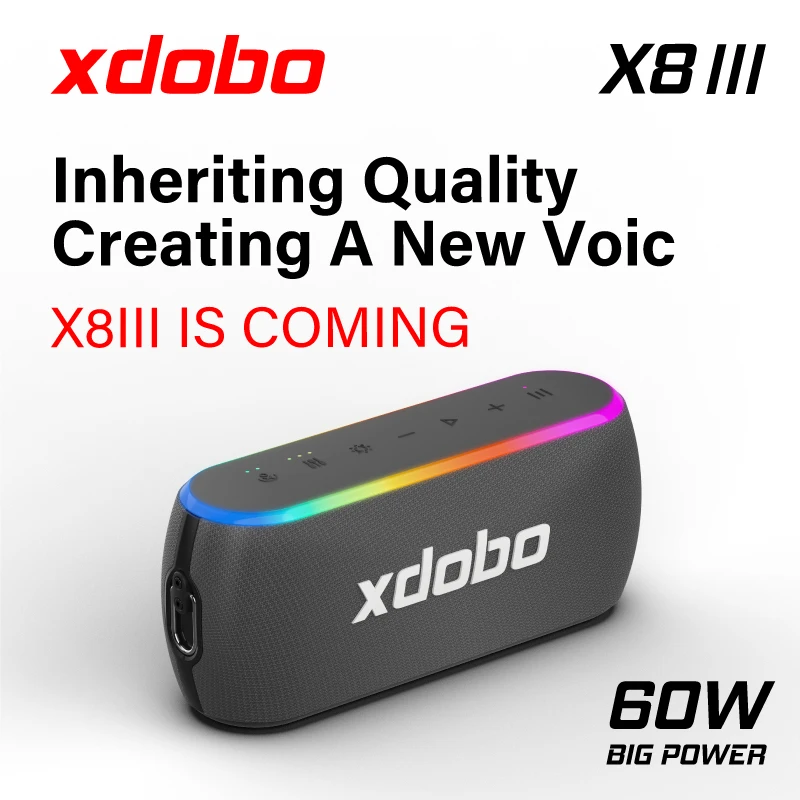 Xdobo הגעה חדשה 60w X8III אלחוטי Bluetooth רמקול חיצוני דיבורית ניידת סאב עם RGB אור - 0