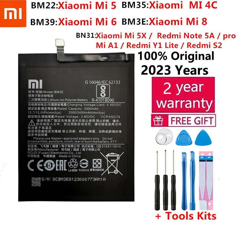 Xiaomi המקורי, הסוללה BM22 Xiaomi MI 5 5X Mi 4C Mi 6 Mi-8 Redmi 5א 5א Pro BM35 BM39 BN31 BM3E סוללות - 0