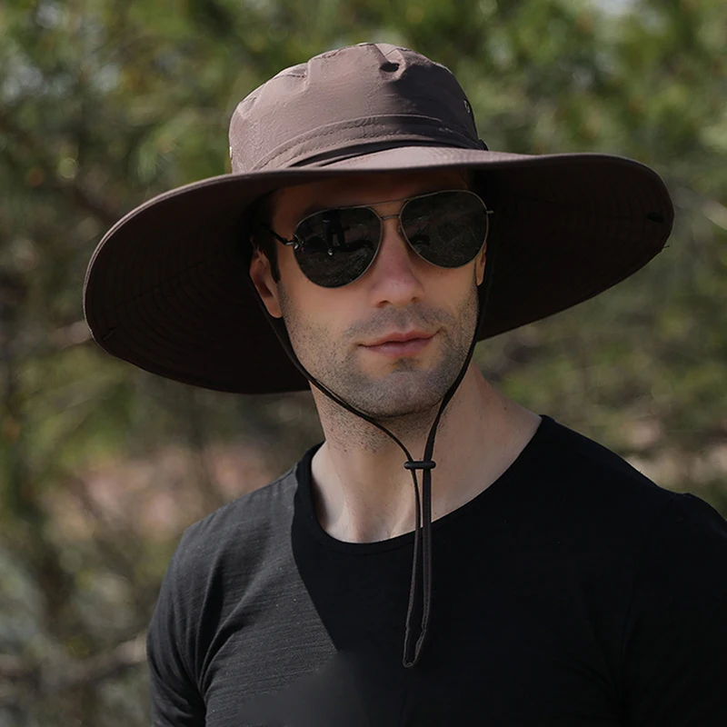 החדש הגנה מפני השמש דיג כובע קיץ לנשימה קמפינג טיולי הליכה כובעים נגד השמש UV כובע הרים כובעי גברים כובע פנמה - 0