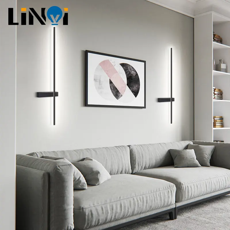 המודרני הוביל מנורת קיר מתקן קיר מנורות קיר אור פנימי אור הקיר בסלון השינה ספה רקע מנורת קיר ארוך מנורת קיר - 0