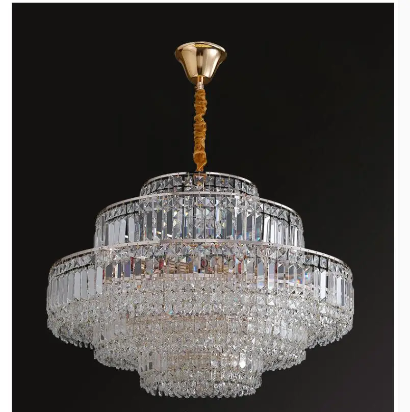 זהב קריסטל נברשת סלון מודרני D60cm האוכל העגול דקו מטבח Hanglamp השינה סיבוב קריסטל אורות LED מנורות חדשות - 0