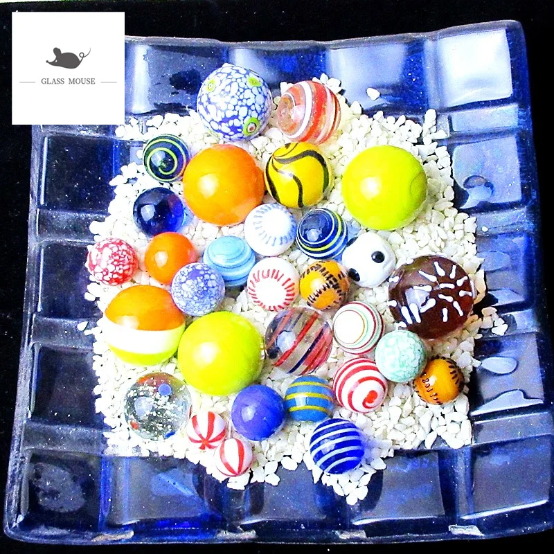 זכוכית בעבודת יד גולות הביצים 30Pcs צבעוני מעורב עיצוב גולות הביתה אקווריום עיצוב אגרטל אקווריום נאגטס המשחק צעצועים לילדים - 0
