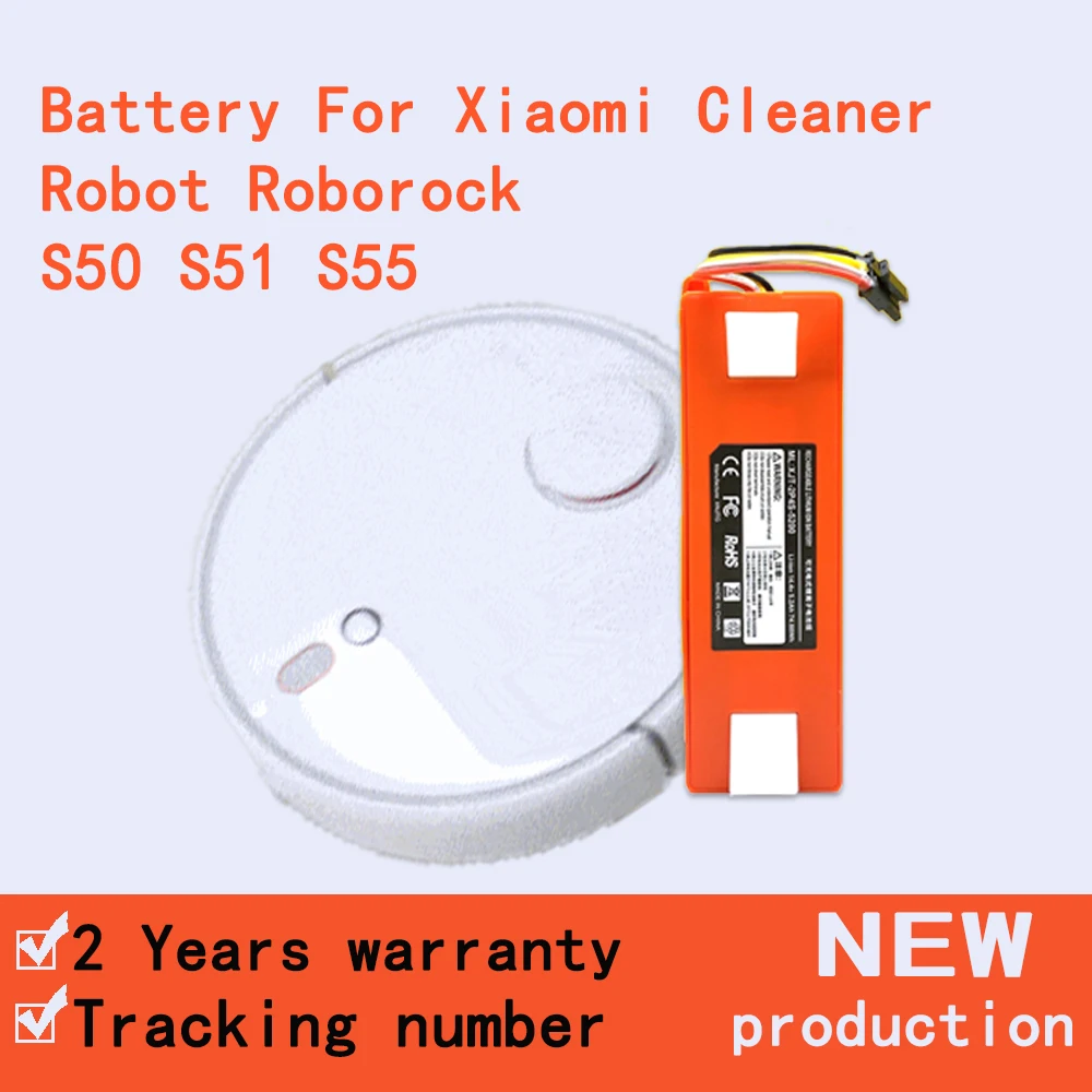 חדש 5200mAh סוללה עבור Xiaomi רובוט שואב Roborock S50 S51 S55 XJT2P4S5200 באיכות גבוהה עם מספר מעקב - 0