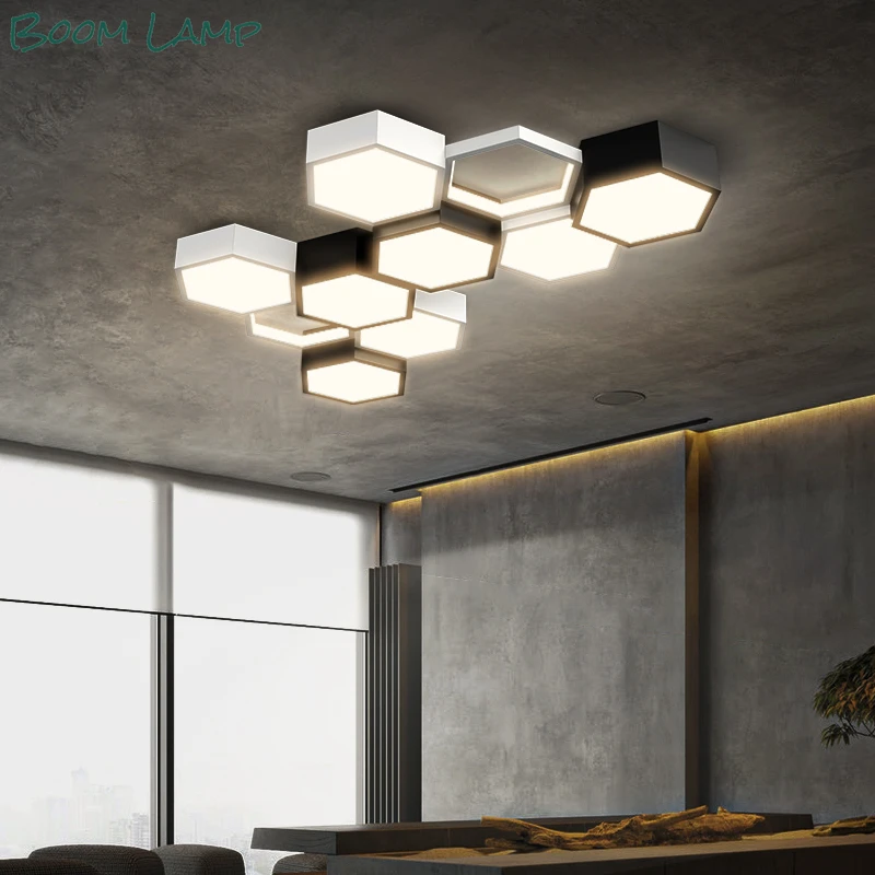 חלת דבש עיצוב המנורה מינימליסטי תקרת הסלון אורות שילוב יצירתי אמנות מקורה מנורות חכם הול, פינת אוכל המנורה - 0