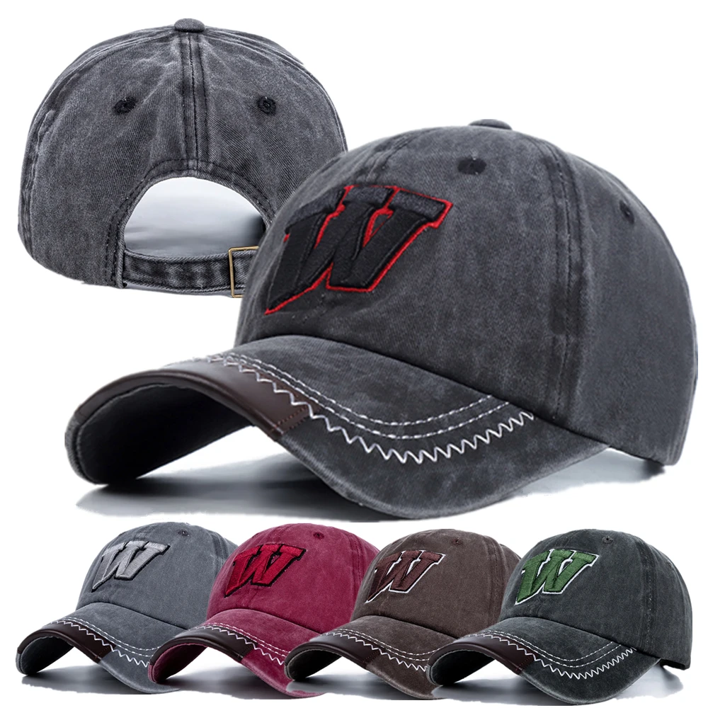 יוניסקס שטף כותנה רטרו כובע 3D כולל מכתב רקמה כובע בייסבול גברים ונשים, אופנת רחוב, כובעי כובעים - 0