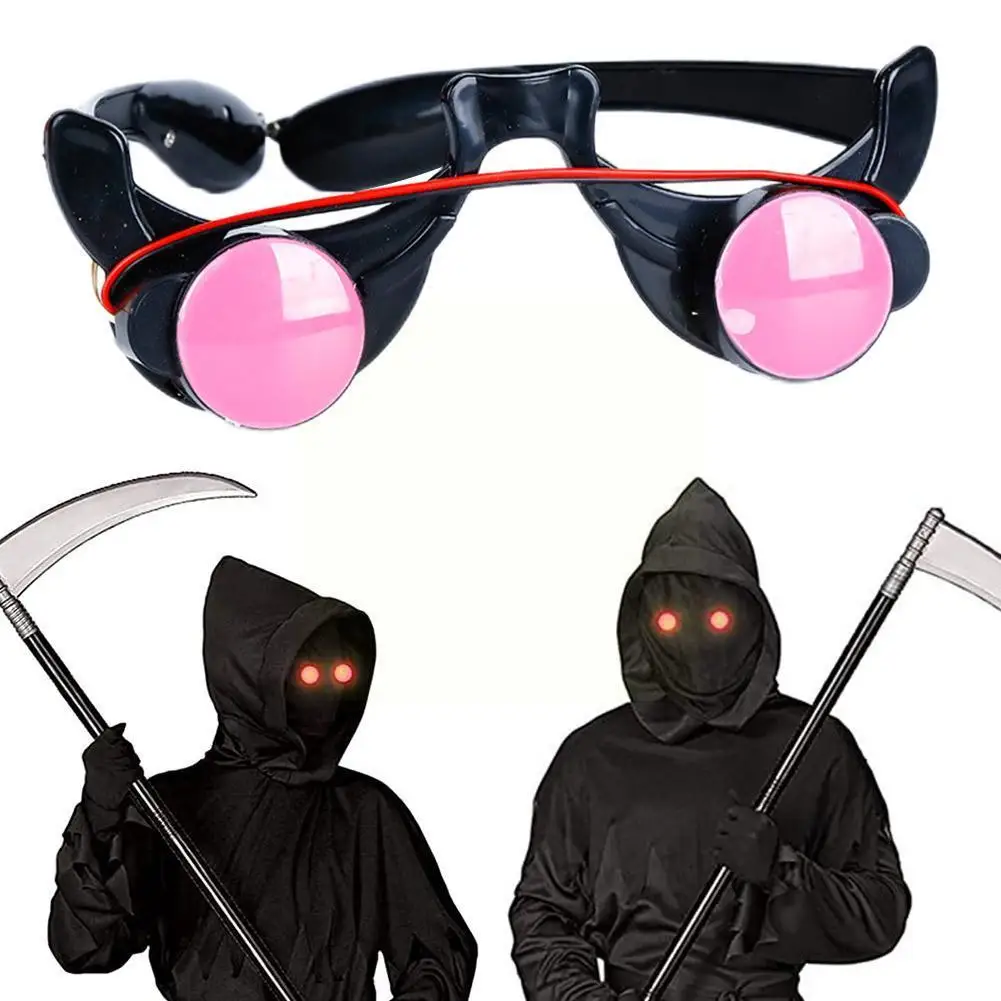 ליל כל הקדושים להאיר LED Eyewear אנימה משחק תפקידים אביזרי קוספליי חידוש משקפיים אביזרים-מסיכות עיניים מצחיק זוהר אדום הרשות O6C2 - 0