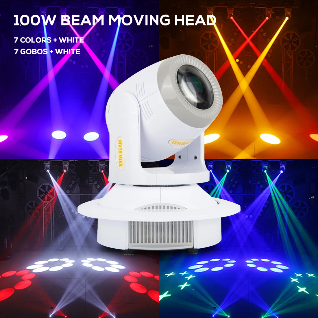 מוקה SFX 100 וואט RGBW קרן הראש נע דיסקו אור DJ LED Gobos תאורה מקצועי KTV הבמה אור שליטה DMX - 0