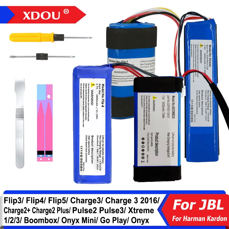 מקורי XDOU סוללה עבור JBL Charge להפוך דופק Xtreme רדיו 1 2 3 4 5 עבור Harman Kardon ללכת לשחק אוניקס מיני רמקול Bateria - 0