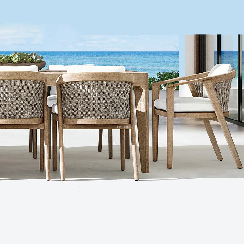 נורדי עץ מלא קש כסאות החוף פנאי עמיד למים פיקניק בחוף כיסא קמפינג הדשא נוח טרקלינים ציוד מחנאות - 0