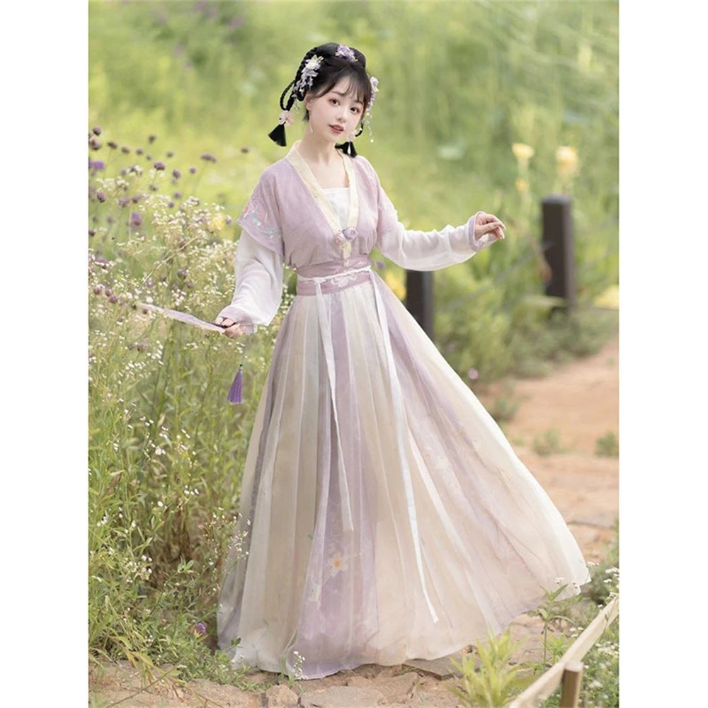 נסיכה השמלה הסגולה הבמה ללבוש עתיקה סינית מסורתית אישה אלגנטית Hanfu טאנג חליפת ריקוד פיית תחפושות - 0