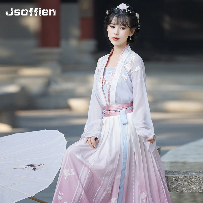 סינית מסורתית Hanfu תחפושת האישה אלגנטיות שושלת טאנג שמלת נסיכה העתיקה פולק טאנג חליפה פיות ביצועים בגדים - 0
