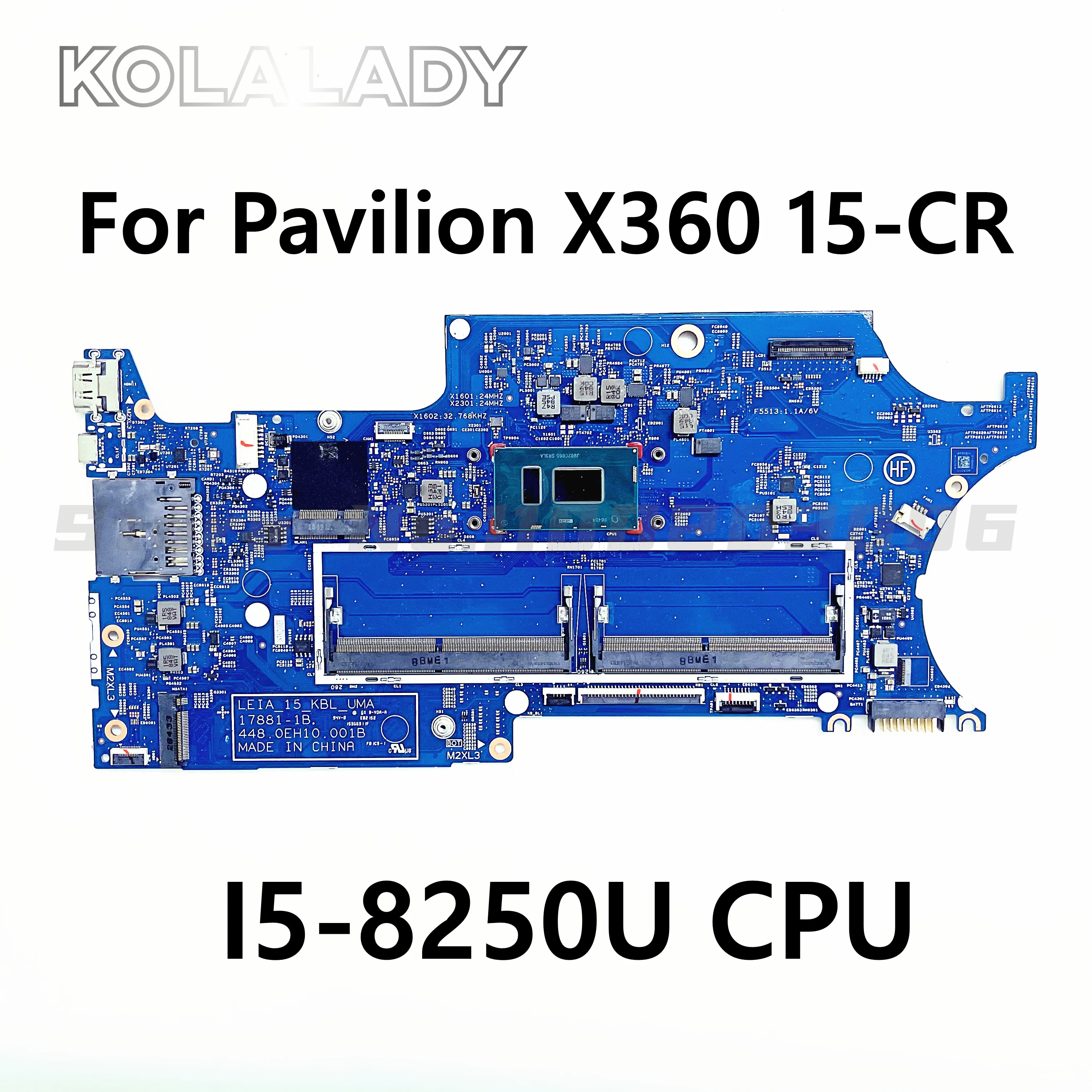 עבור HP Pavilion X360 15-CR 15-CR0053WM מחשב נייד לוח אם L20844-601 I5-8250U CPU 17881-1B 448.0EH10.001B DDR4 100% נבדק - 0