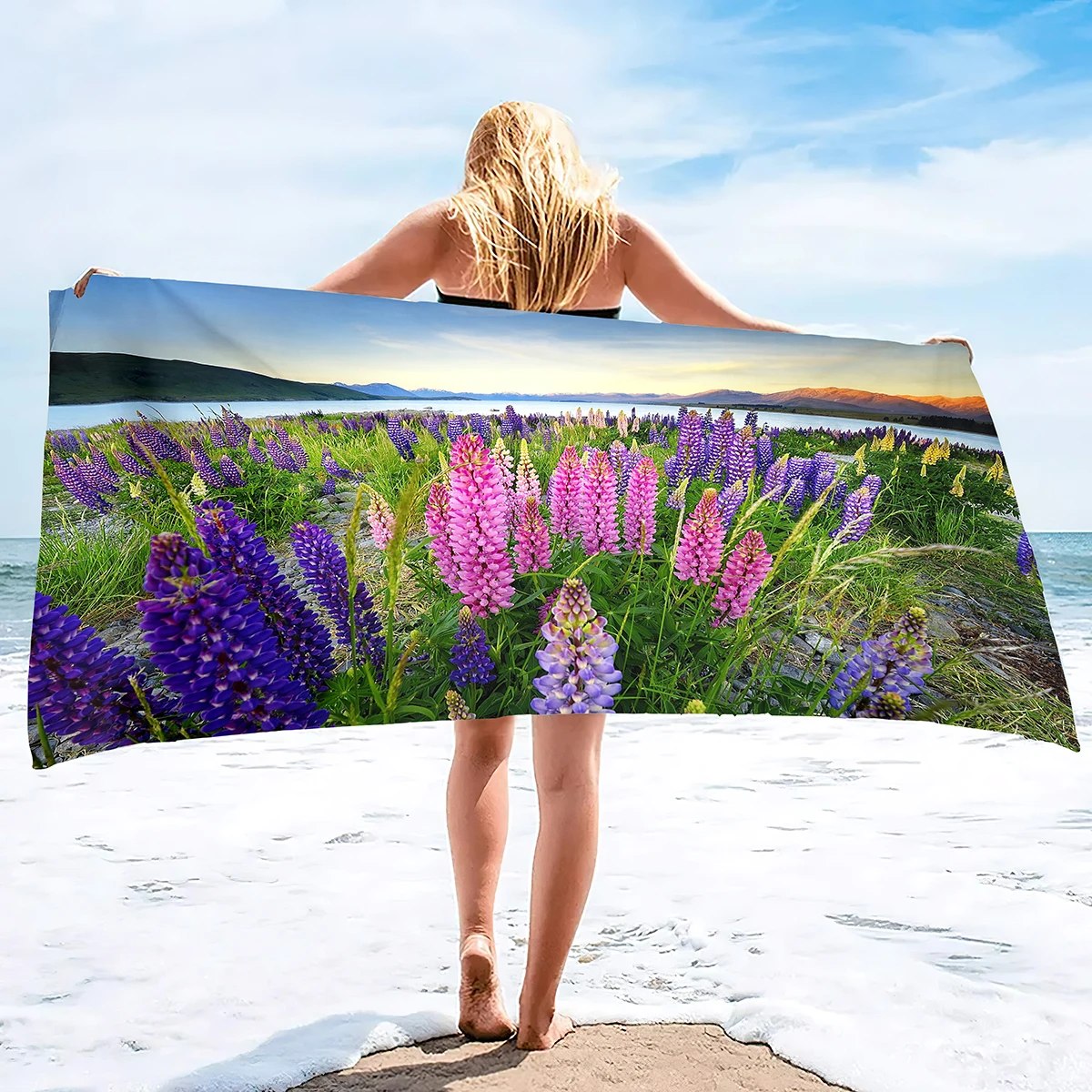 פרחים גדולים מיקרופייבר מגבות חוף סופר סופג חול חופשי מגבות יבש מהיר קל משקל מיקרופייבר הוואי בריכה מגבות - 0