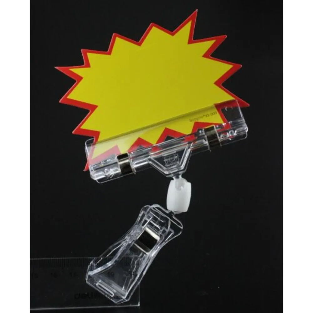 פרסום פופ מחיר כרטיס תג קליפ תווית בעל סימן פלסטיק מחזיק כרטיס תג הצמד מלחציים תווית מחזיק מדף דברן קלאמפ - 0