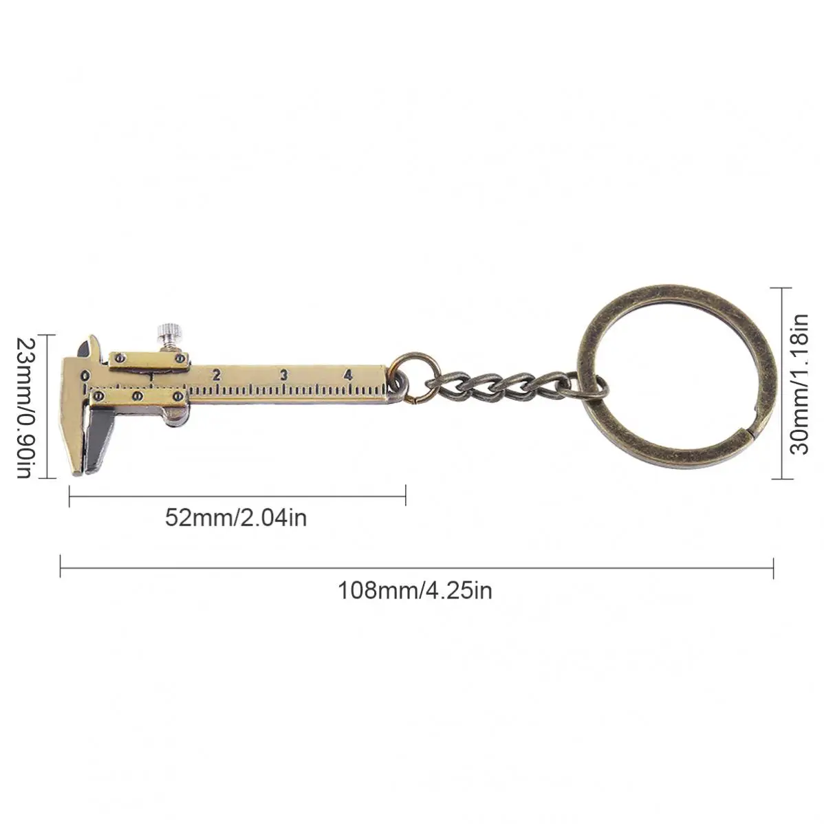 0-40mm מחזיקי מפתחות Vernier Caliper נייד תכשיטי אופנה Keyring מפתח הרכב טבעות מדידה מודד כלים שליט Vernier Caliper - 1