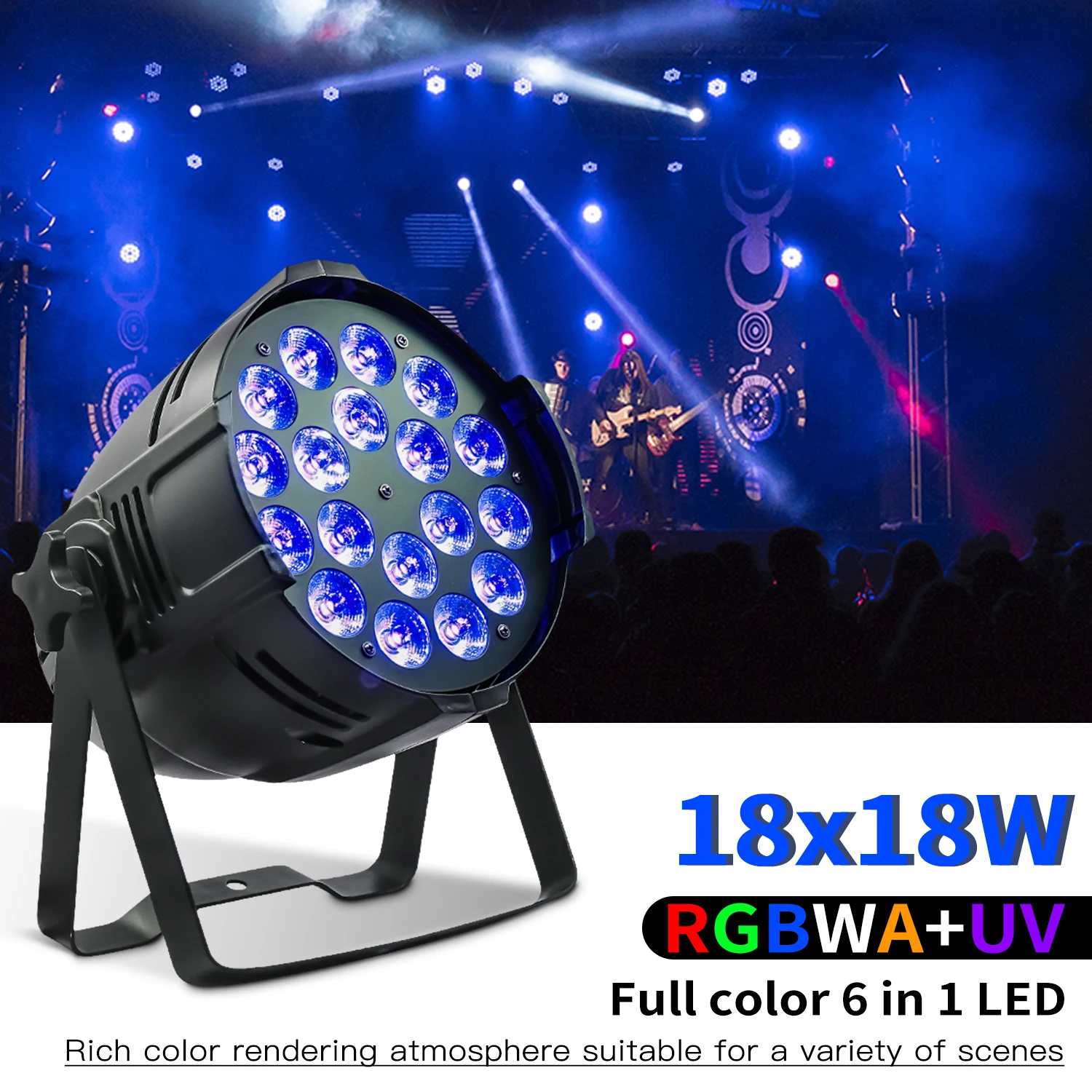 10Pcs/הרבה 18x18W RGBWA UV 6 ב-1 LED Par אור אלומיניום הבמה מנורה עם DMX לשליטה מתאים לחתונה הכנסייה מועדון דיסקו DJ - 1
