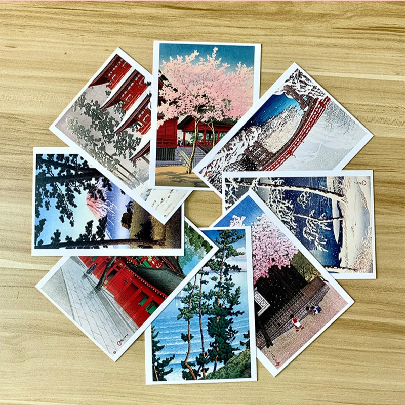 112Pcs/סט Shin-hanga גלויה על ידי Hasui קאוואסה Ukiyoe רומנטי וינטג ' ברכה/כרטיס מתנה נוף איור - 1