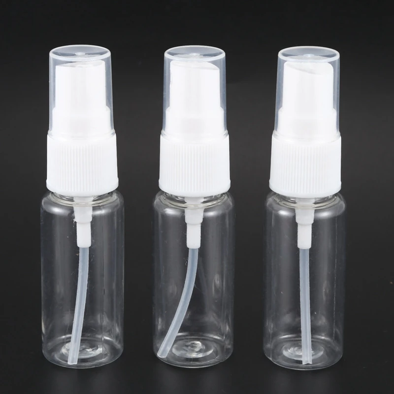 150X ריק פלסטיק שקוף בסדר ריסוס ערפל בקבוקים עם מטלית ניקוי מיקרופייבר, 20Ml למילוי המיכל - 1
