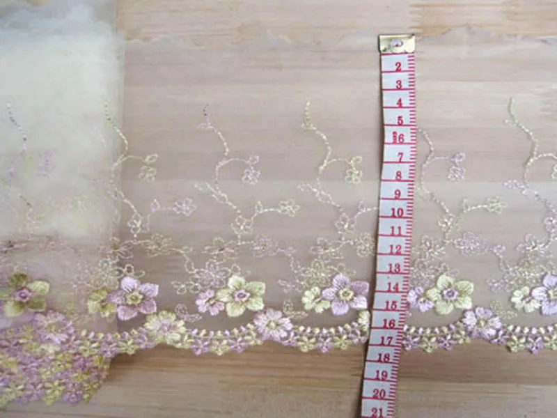 17M פרחים יפים רקומים תחרה לקצץ רשת מלמלה לבנים בגדים תחתונים חזייה ספה וילון הטקסטיל לבית תפירה בד - 1