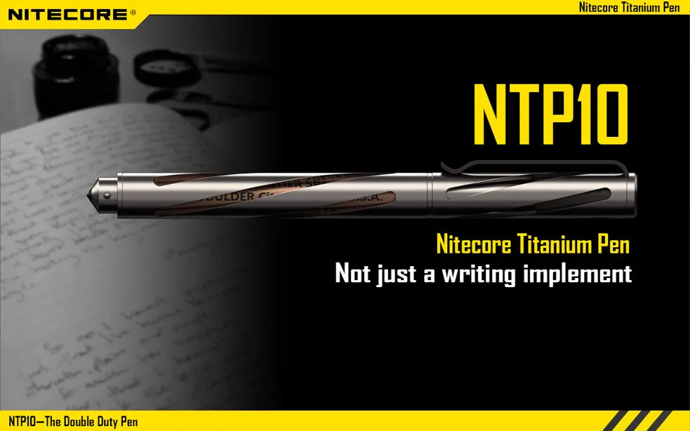 2015 החדשה Nitecore טיטניום עט NTP10 עם מט סגסוגת אלומיניום עט מקרה חלולה מגולפת הגוף 131.5 מ 