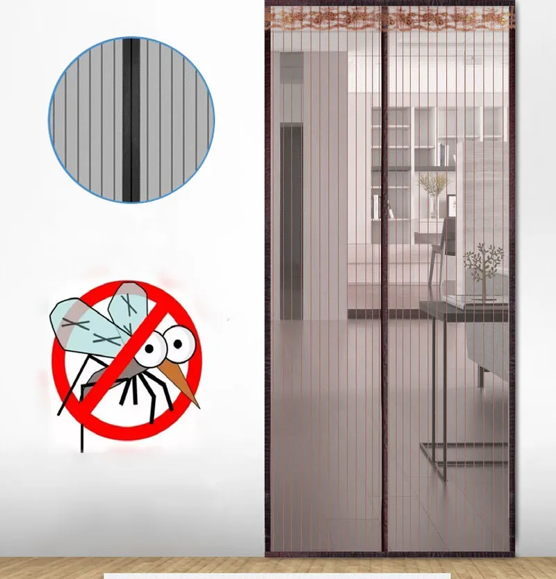2021 חם מגנטי מסך הדלת וילון נגד יתושים נטו לטוס מסך יתוש הגנה נטו מגנט אביב עבור דלתות חלונות - 1