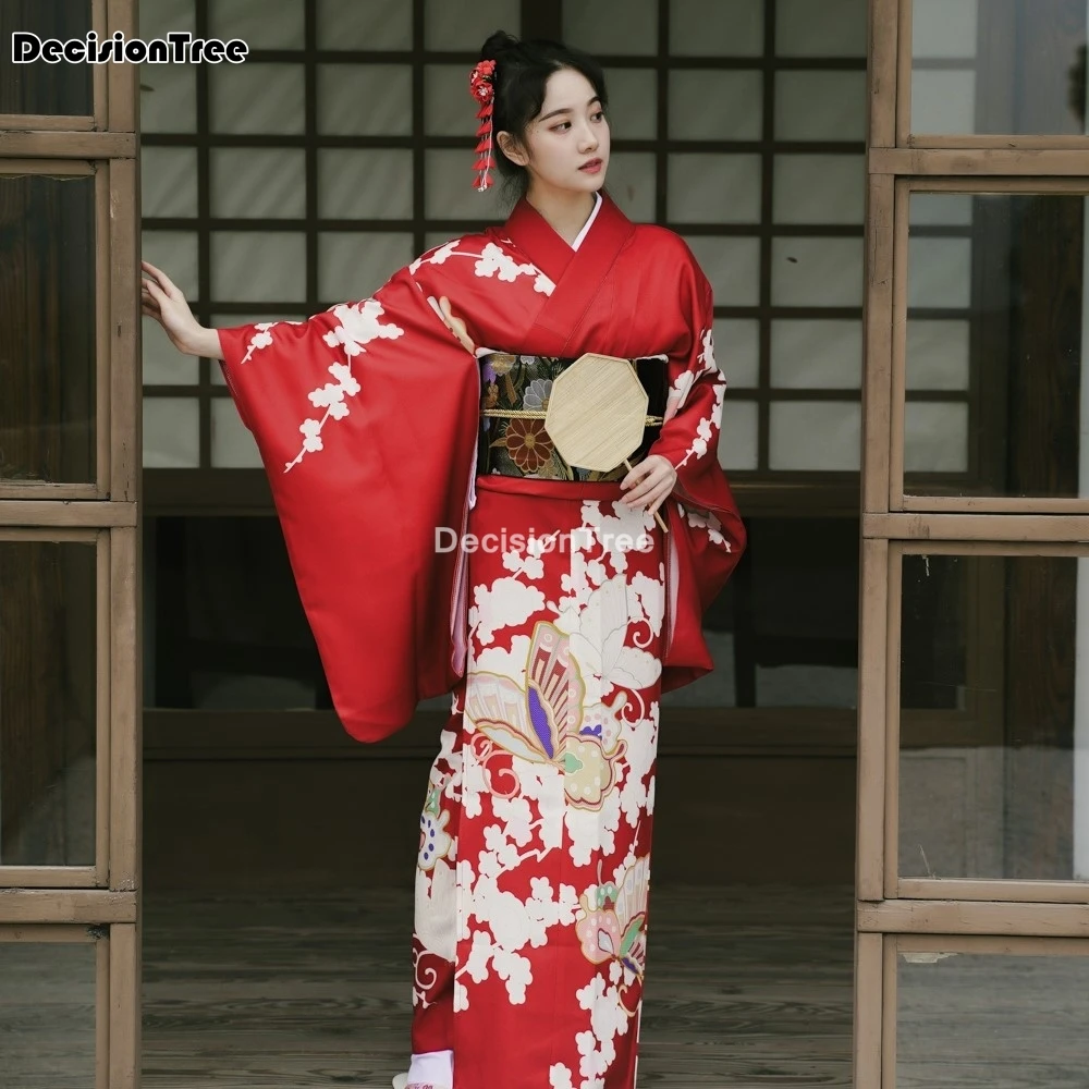 2022 קימונו יפני מסורתי תחפושת גיישה נשים שמלה סקסית יפן קימונו לנשים haori יאקאטה קוספליי יפני השמלה - 1