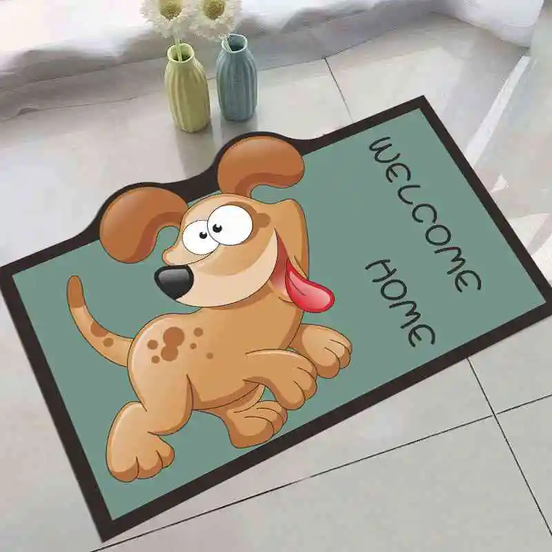 2023 האמבטיה שטיח כניסה קריקטורה מחצלת דלת אפור - 1