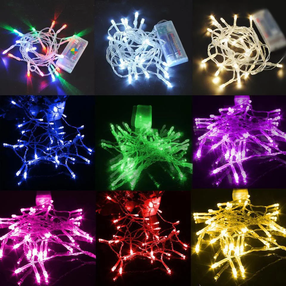 2M 5M 10M LED אורות מחרוזת 3*סוללת AA מופעל עמיד למים פיות LED אורות חג המולד לחג מסיבת חתונה קישוט - 1