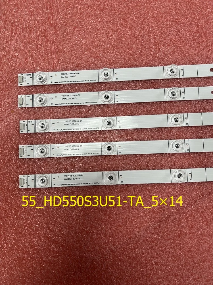3V/6V 5set=25pcs 14LED תאורת LED אחורית הרצועה Hisense 55H8E 55H9E IC-A-CNDN55D975 H55A6500 55_HD550S3U51-TA_5X14_3030C 55HS68U - 1