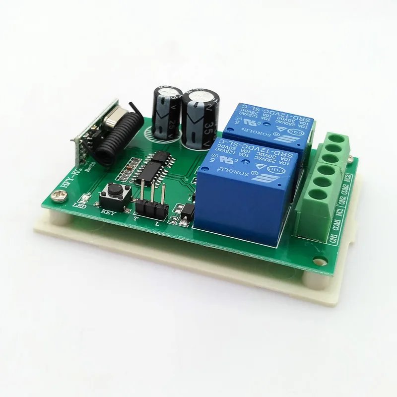 433Mhz שלט אלחוטי אוניברסלי מקלט ממסר מודול 2 דרך שליטה 2NO+2NC RF מתג שליטה משדר DC12V AC220V - 1