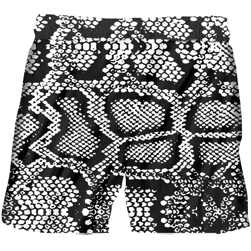 CJLM הקיץ החדש של גברים אופנה מכנסיים קצרים 3D מלא גוף הנחש הדפסה קצרים מזדמנים רופף ספורט עור של חיה קצרים רכישת Dropship - 1