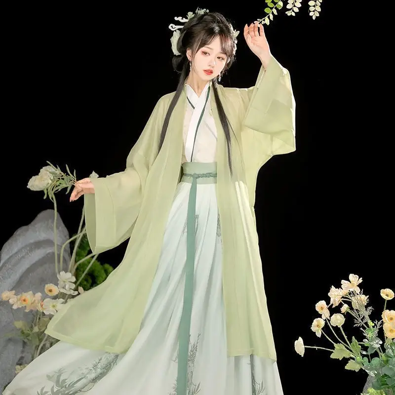 Hanfu השמלה נשים סינית עתיקה שושלת סונג Hanfu להגדיר נקבה תחפושות קוספליי מסיבת קיץ Hanfu השמלה 3pcs סטים לנשים. - 1