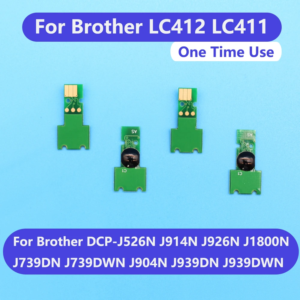 LC411 LC412 חד פעמיות מחסנית דיו צ ' יפ אח DCP-J526N J914N J926N J926 J1800N J1800 J739 J904N J939DN J939 J7100 J7300 - 1